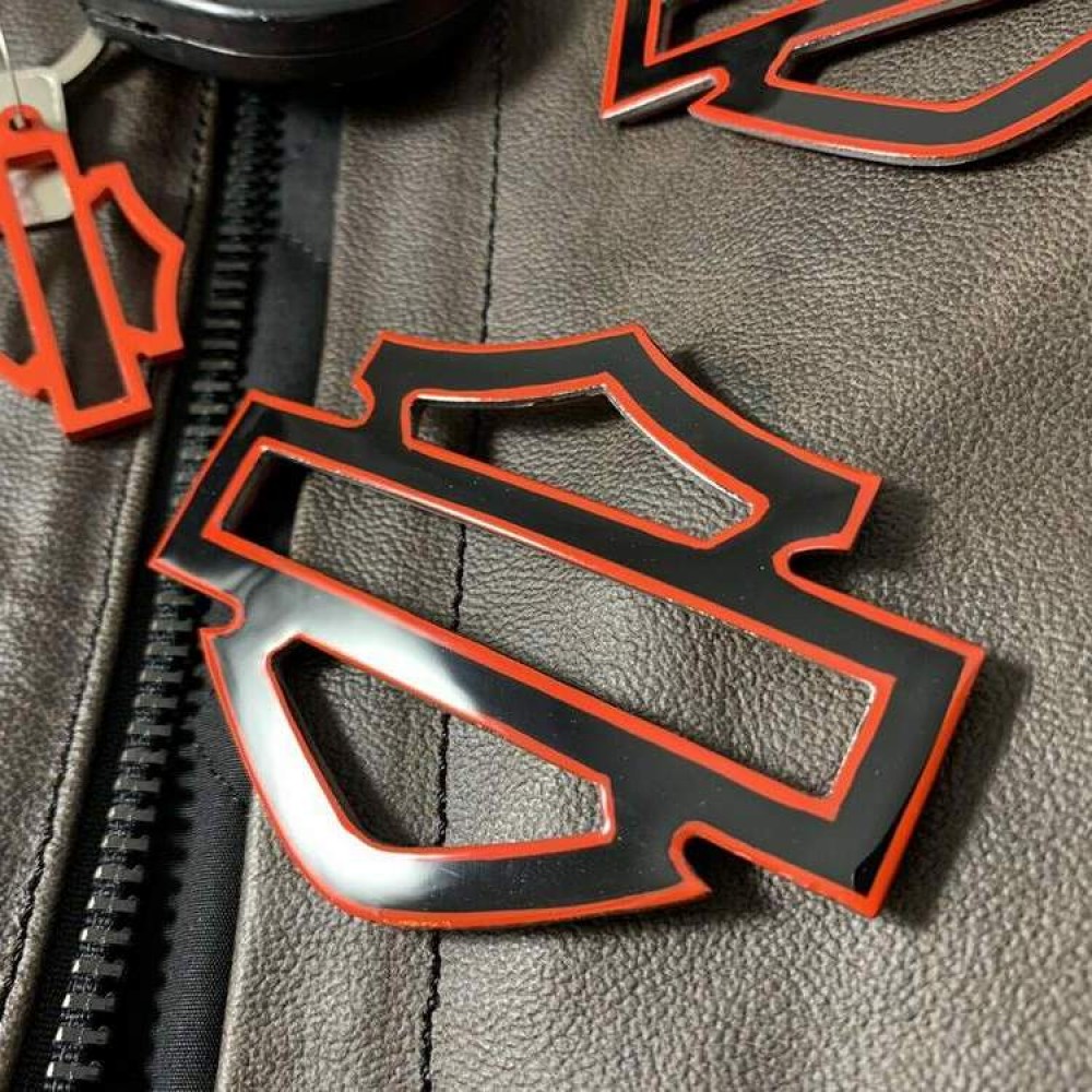 Buy Black with red front outline tank emblems. Custom emblems for Harley  Davidson