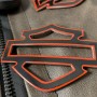 Black with red front outline tank emblems for Harley