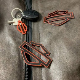 Black with red front outline tank emblems for Harley