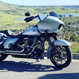 Black with silver edges tank emblems for Harley