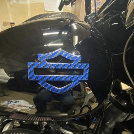 Blue carbon tank emblems for Harley Blue carbon tank emblems for Harley