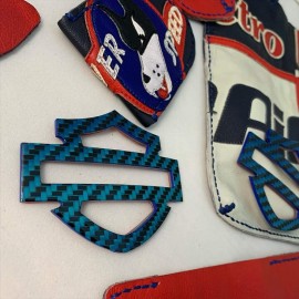 Blue carbon tank emblems for Harley Blue carbon tank emblems for Harley