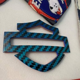 Blue carbon with blue edges tank emblems for Harley Blue carbon with blue edges tank emblems for Harley