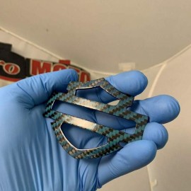 Blue carbon with blue edges tank emblems for Harley Blue carbon with blue edges tank emblems for Harley