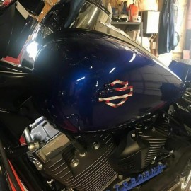 Color USA flag tank emblems for Harley