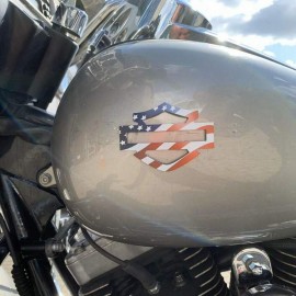 Color USA flag tank emblems for Harley