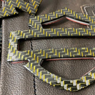 Gold carbon tank emblems for Harley