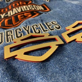 Gold with red edges tank emblems for Harley Gold with red edges tank emblems for Harley