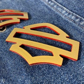 Gold with red edges tank emblems for Harley Gold with red edges tank emblems for Harley