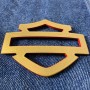 Gold with red edges tank emblems for Harley