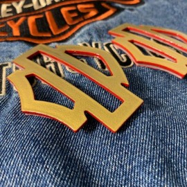 Gold with red edges tank emblems for Harley Gold with red edges tank emblems for Harley