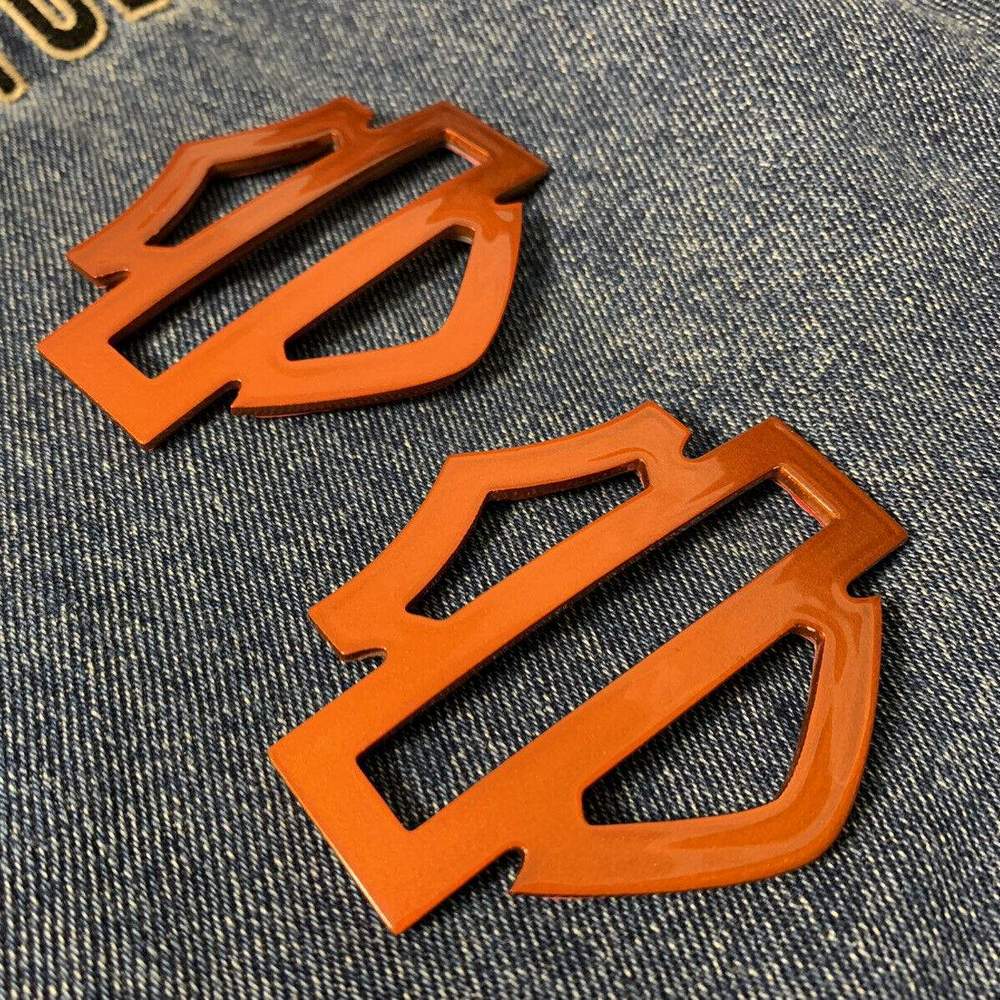 Orange candy tank emblems for Harley