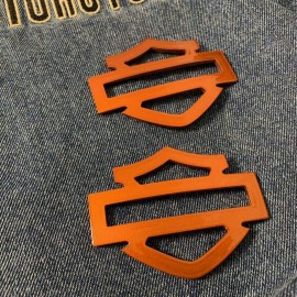 Orange candy tank emblems for Harley