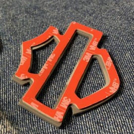 Orange candy tank emblems for Harley