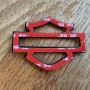 Red with black front outline tank emblems for Harley