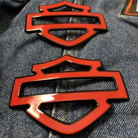 Red with black front outline tank emblems for Harley Red with black front outline tank emblems for Harley