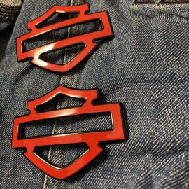 Red with black front outline tank emblems for Harley Red with black front outline tank emblems for Harley
