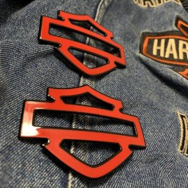 Red with black front outline tank emblems for Harley Red with black front outline tank emblems for Harley