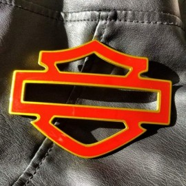 Red with gold front outline tank emblems for Harley Red with gold front outline tank emblems for Harley