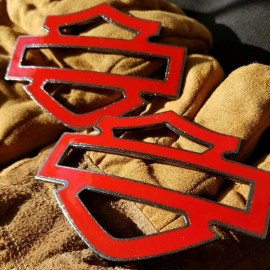 Red with silver front outline tank emblems for Harley Red with silver front outline tank emblems for Harley