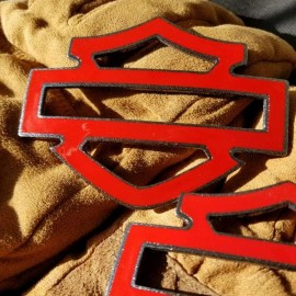 Red with silver front outline tank emblems for Harley Red with silver front outline tank emblems for Harley