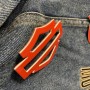 Red with white edges tank emblems for Harley