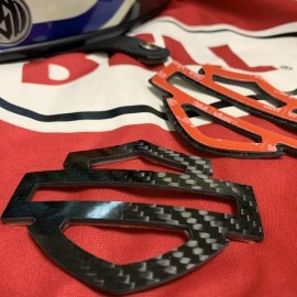 Silver carbon tank emblems for Harley Silver carbon tank emblems for Harley