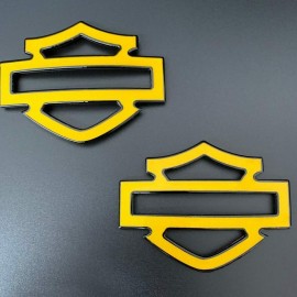 Yellow with black front outline tank emblems for Harley Yellow with black front outline tank emblems for Harley