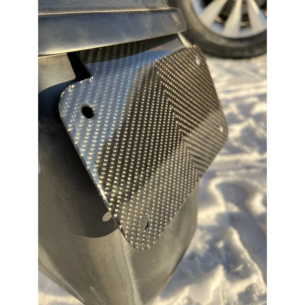 Carbon fiber saddlebag license plate mount